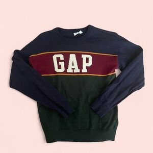 GAP Men's Navy, Burgundy, and Green Crewneck Sweater